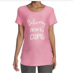 Time And Tru Womens Maternity Tee Pink Cupid Delivery